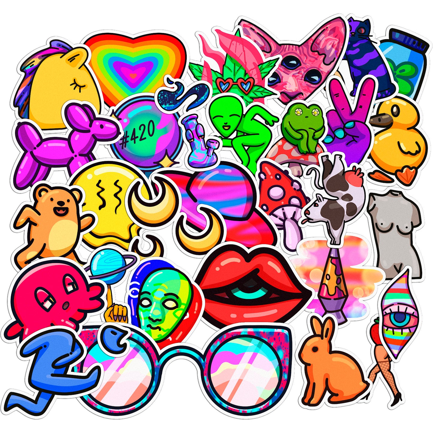 Cavka 30 PCS Sticker Pack for Laptop Cool Drugs