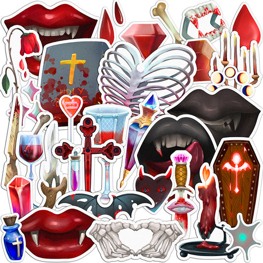 Cavka 33 PCS Sticker Pack for Laptop Bloody Vampire