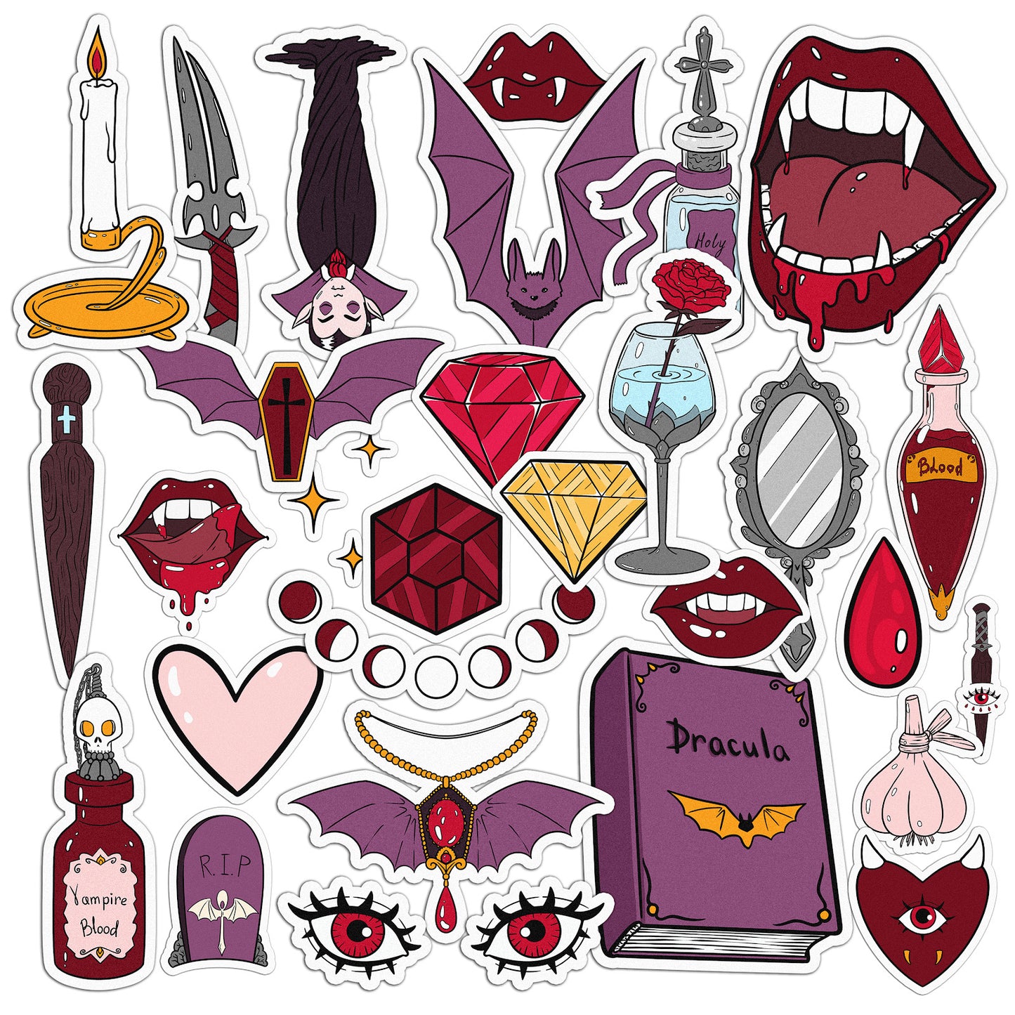 Cavka 29 PCS Sticker Pack for Laptop Dracula Diaries