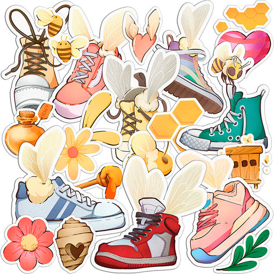 Cavka 23 PCS Sticker Pack for Laptop Winged Sneakers