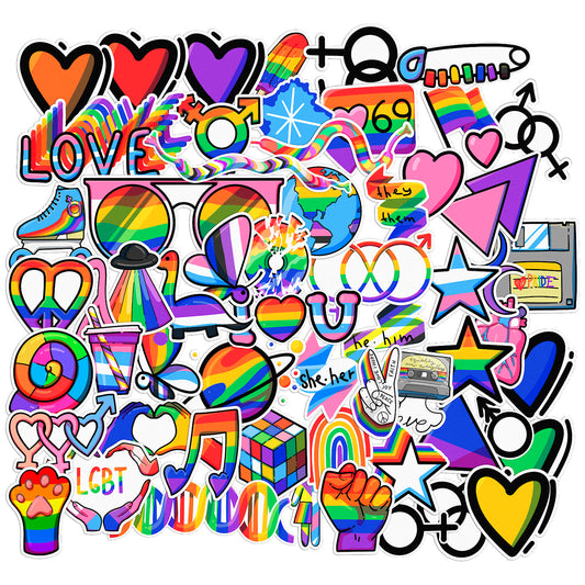 Cavka 59 PCS Sticker Pack for Laptop LGBT Random