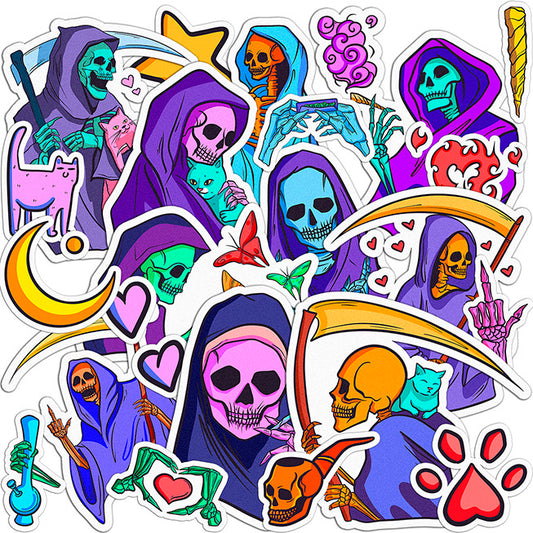 Cavka 24 PCS Sticker Pack for Laptop Cool Grim Reaper