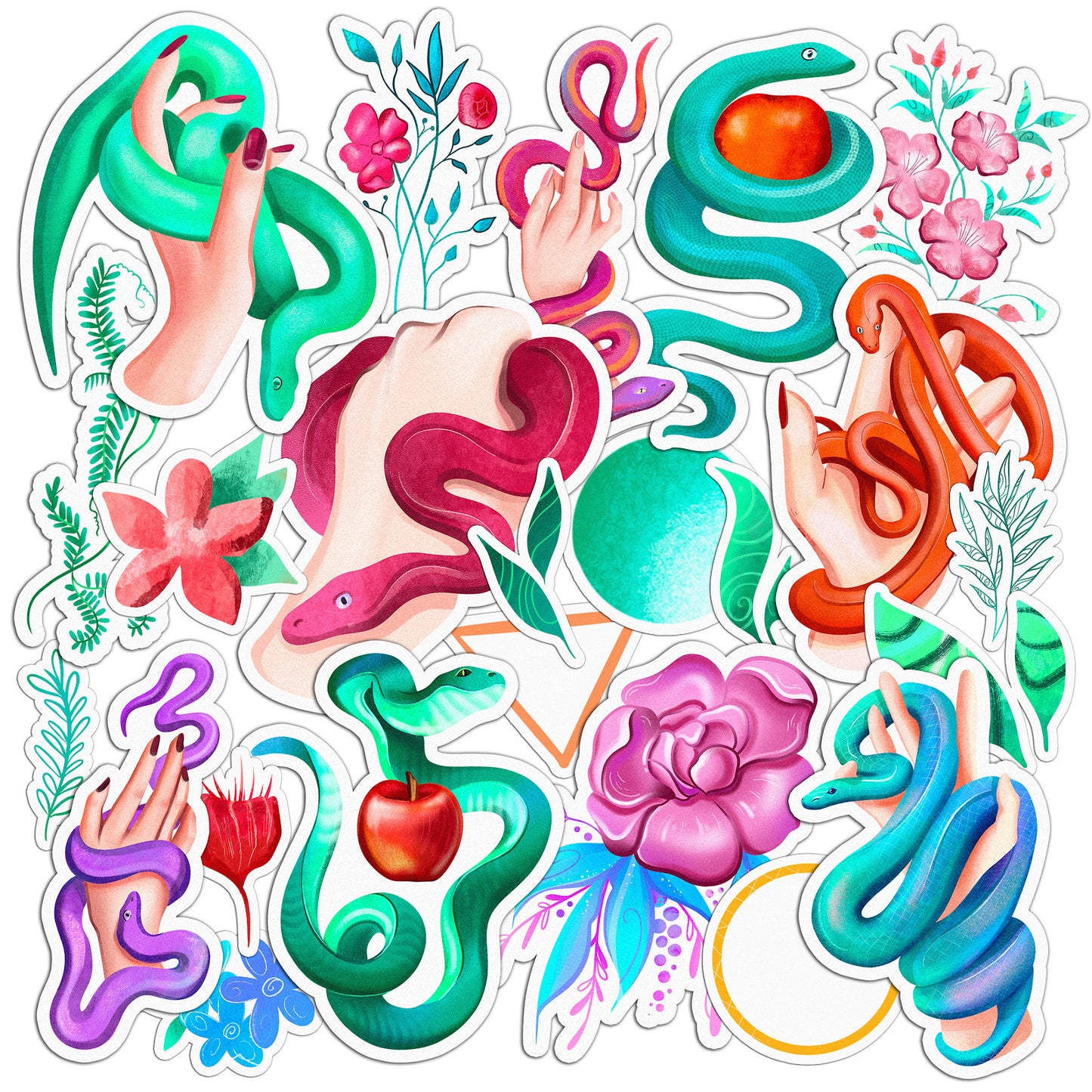 Cavka 24 PCS Sticker Pack for Laptop Beautiful Snakes