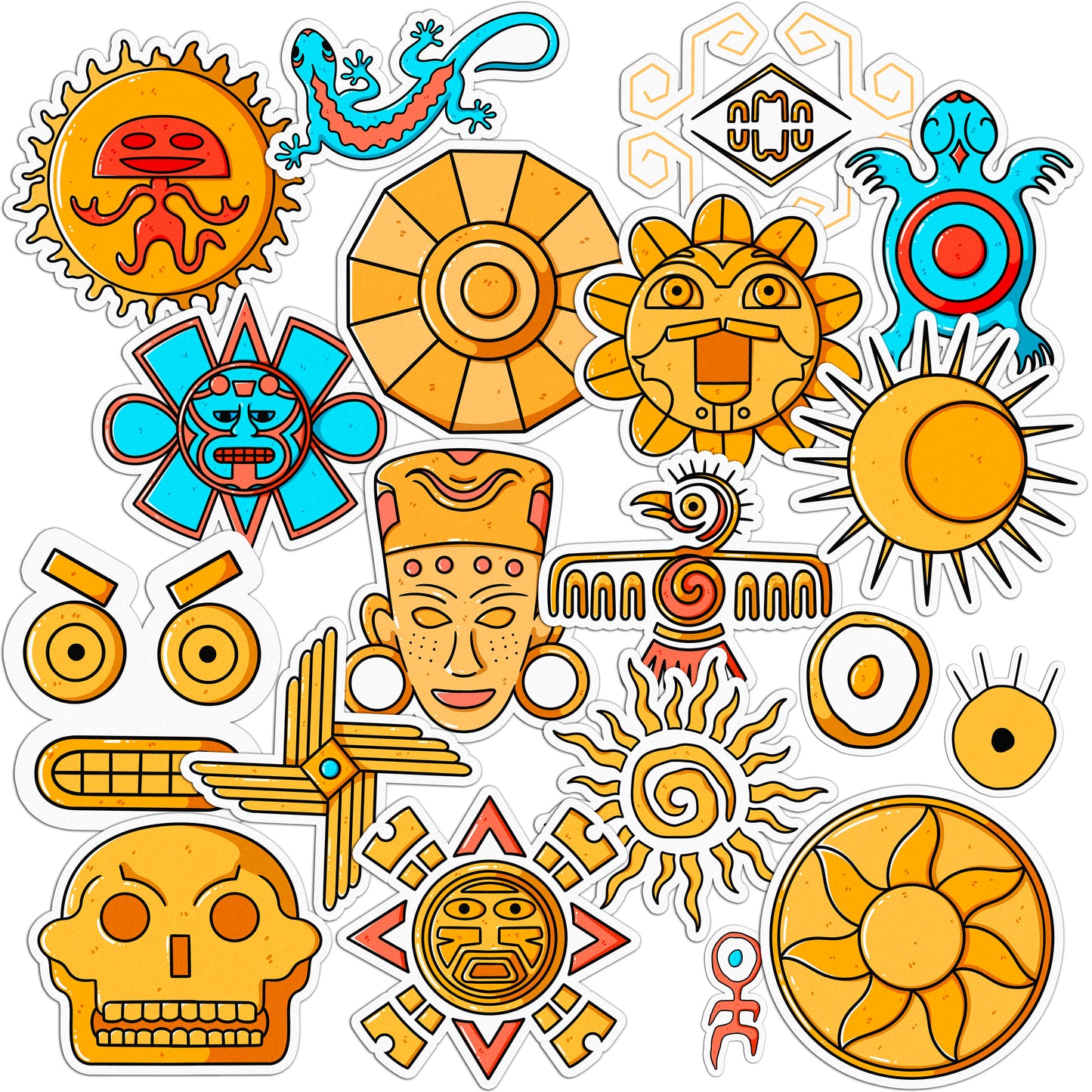 Cavka 20 PCS Sticker Pack for Laptop Polynesian Art