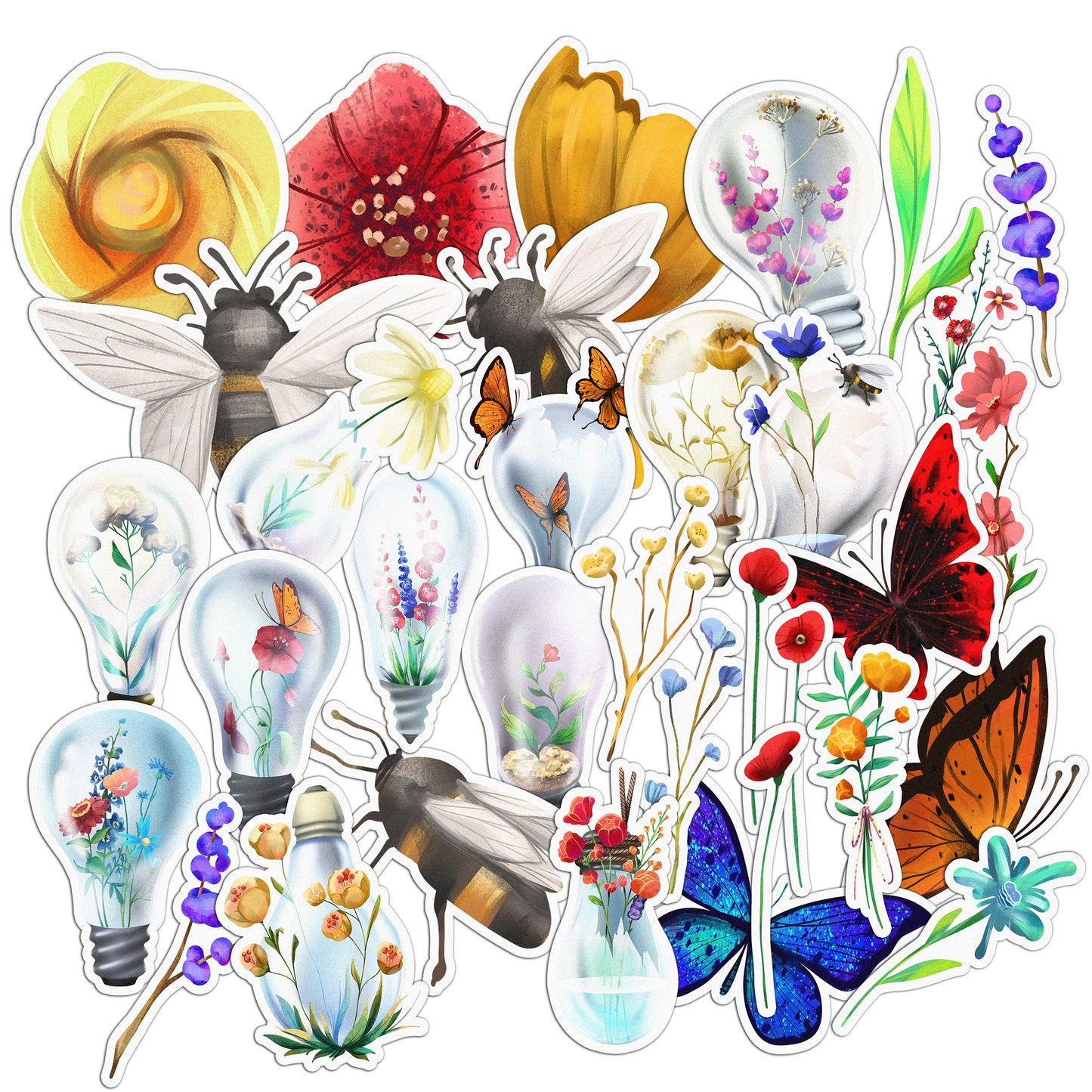 Cavka 33 PCS Sticker Pack for Laptop Light Bulb Vases