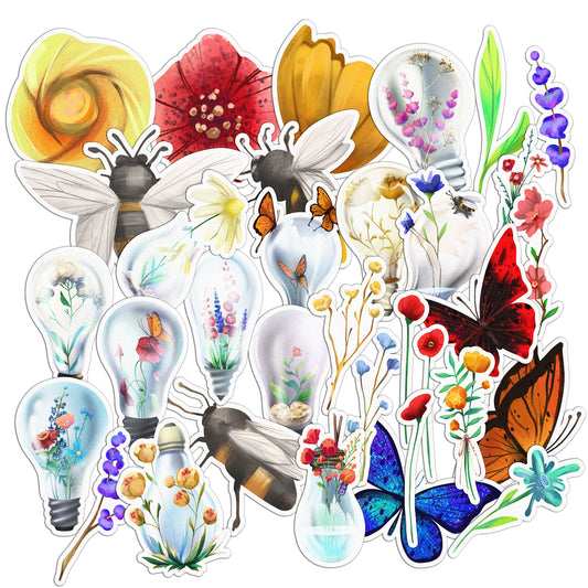 Cavka 33 PCS Sticker Pack for Laptop Light Bulb Vases