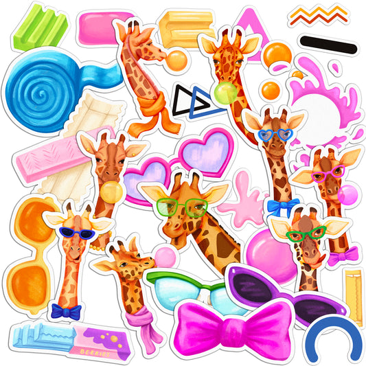 Cavka 32 PCS Sticker Pack for Laptop Bubblegum Giraffe