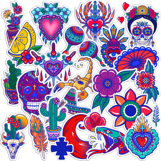 Cavka 26 PCS Sticker Pack for Laptop Day of the Dead