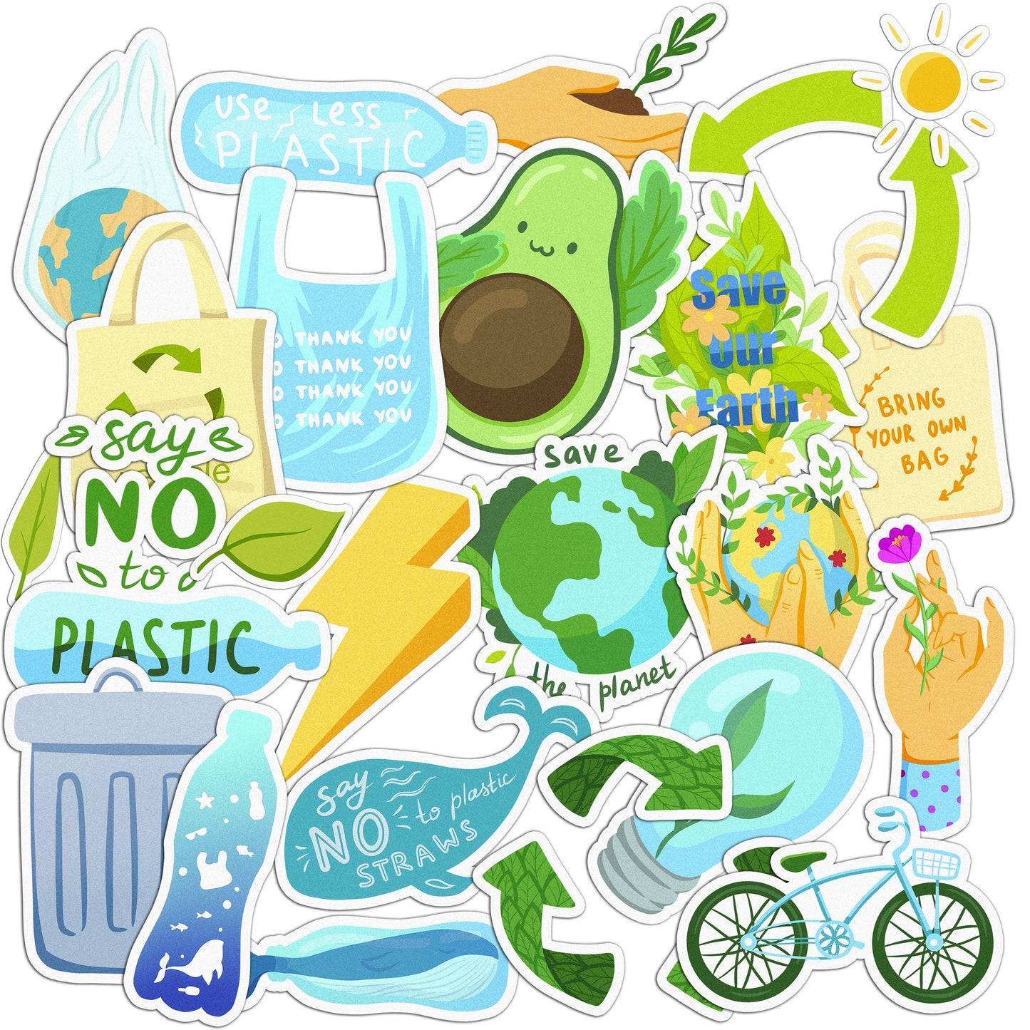 Cavka 24 PCS Sticker Pack for Laptop Save our Earth