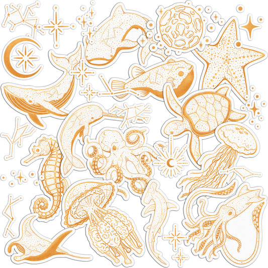 Cavka 28 PCS Sticker Pack for Laptop Starry Ocean