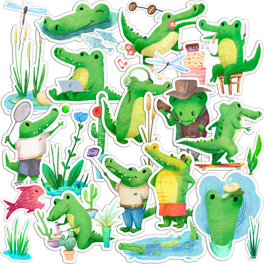 Cavka 25 PCS Sticker Pack for Laptop Cute Croc