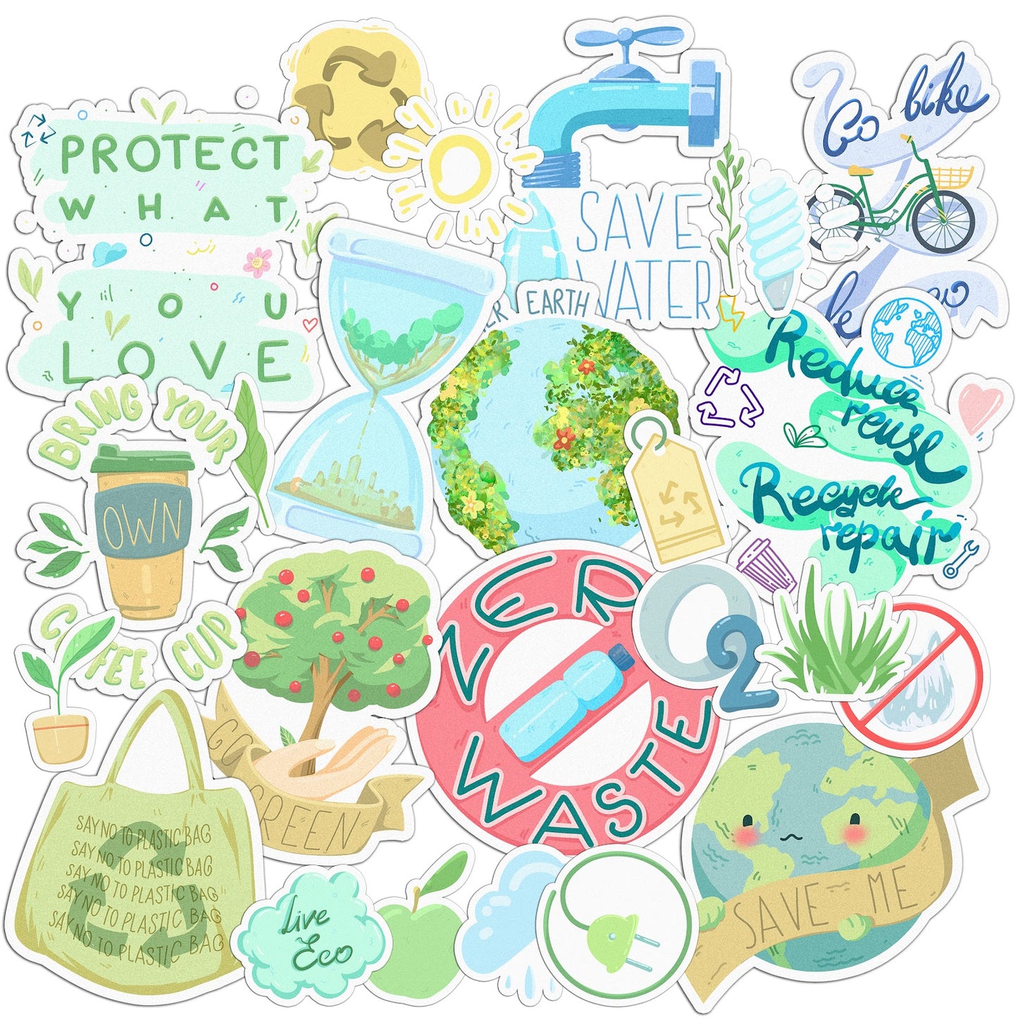 Cavka 25 PCS Sticker Pack for Laptop Zero Waste