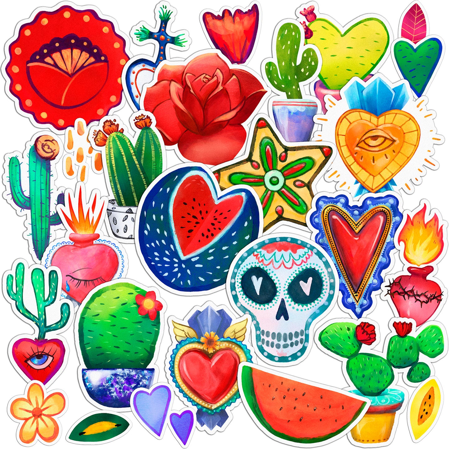 Cavka 27 PCS Sticker Pack for Laptop Mexican Festival