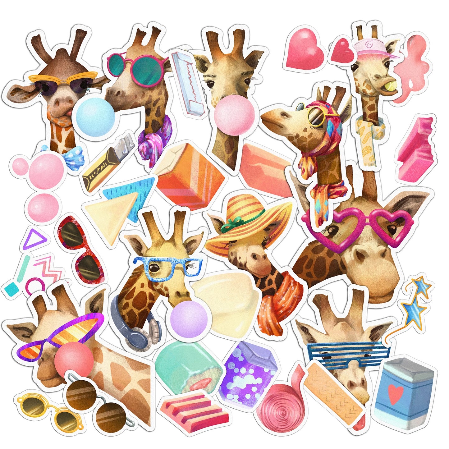 Cavka 31 PCS Sticker Pack for Laptop Sneaky Giraffe