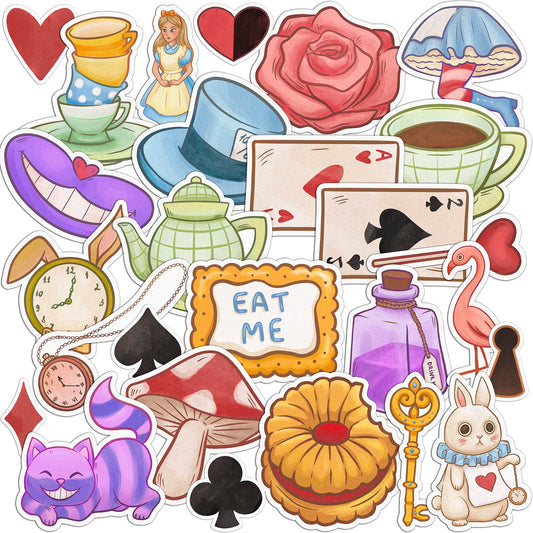 Cavka 27 PCS Sticker Pack for Laptop Alice in Wonderland