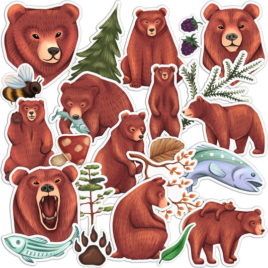 Cavka 23 PCS Sticker Pack for Laptop Wild Bear