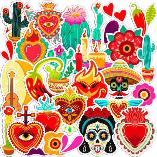 Cavka 30 PCS Sticker Pack for Laptop Mexican Party
