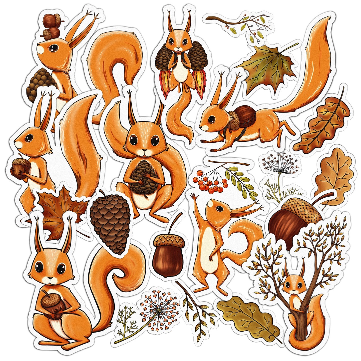 Cavka 20 PCS Sticker Pack for Laptop Forest Squirrel