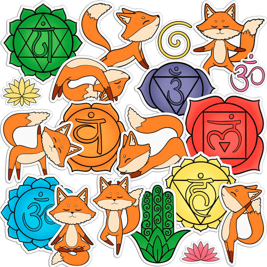 Cavka 19 PCS Sticker Pack for Laptop Yogi Fox