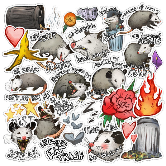 Cavka 28 PCS Sticker Pack for Laptop Awesome Possum