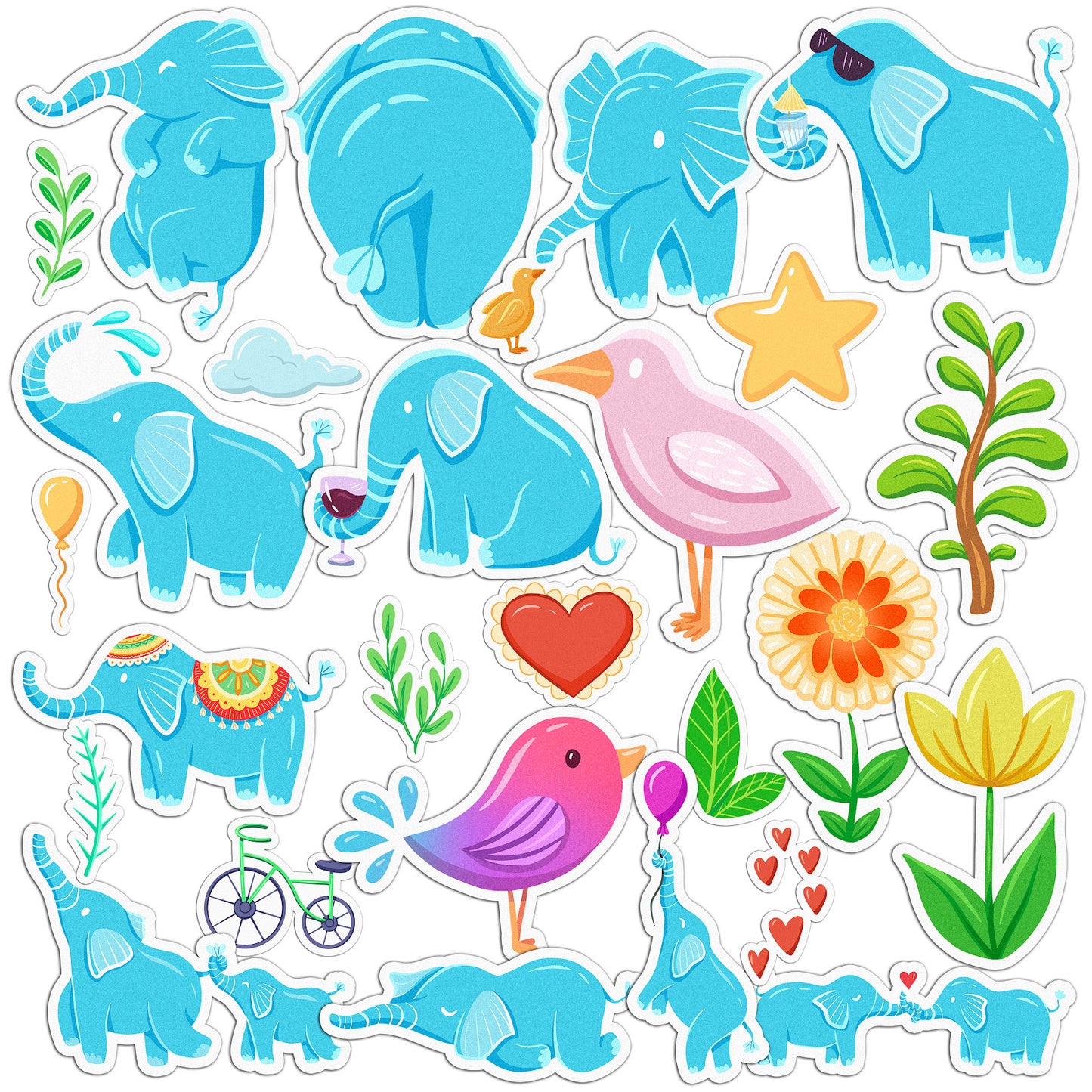 Cavka 27 PCS Sticker Pack for Laptop Baby Elephant