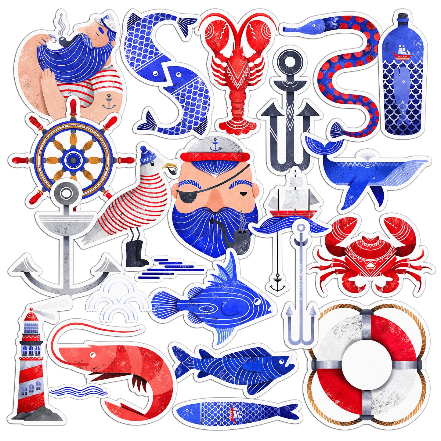 Cavka 23 PCS Sticker Pack for Laptop Nautical