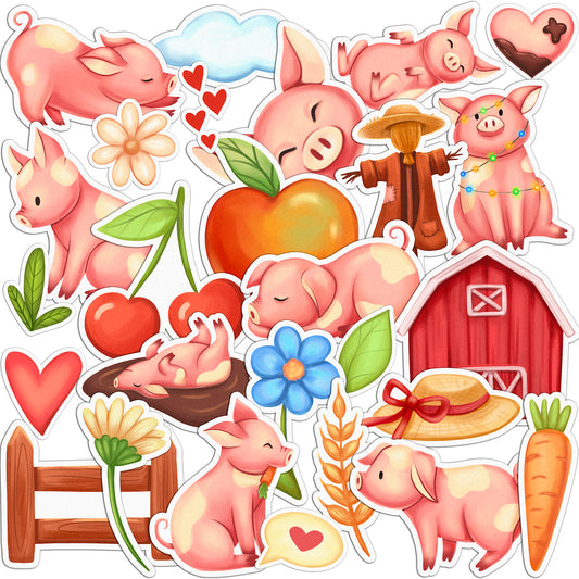 Cavka 27 PCS Sticker Pack for Laptop Little Pig