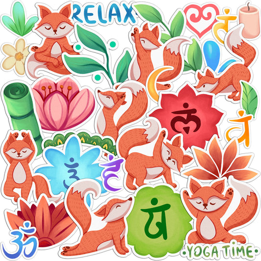Cavka 31 PCS Sticker Pack for Laptop Yogi Fox