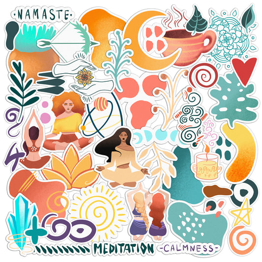 Cavka 51 PCS Sticker Pack for Laptop Yoga Girl