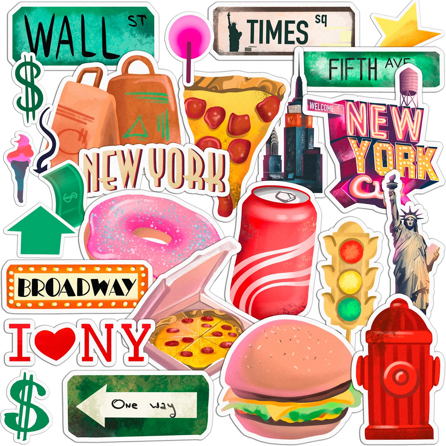 Cavka 26 PCS Sticker Pack for Laptop NYC