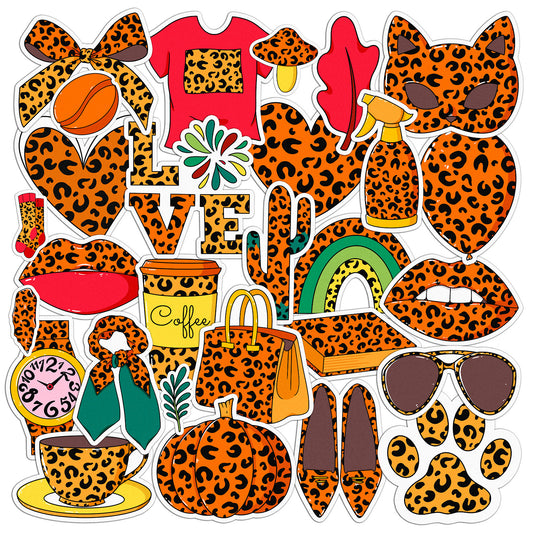 Cavka 38 PCS Sticker Pack for Laptop Leopard Chic