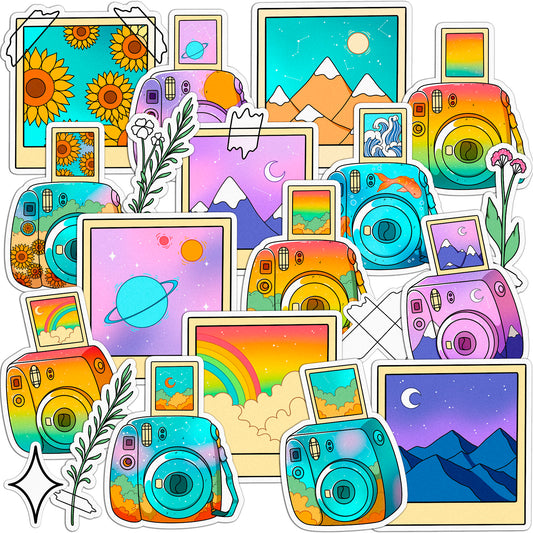 Cavka 20 PCS Sticker Pack for Laptop Cute Cameras