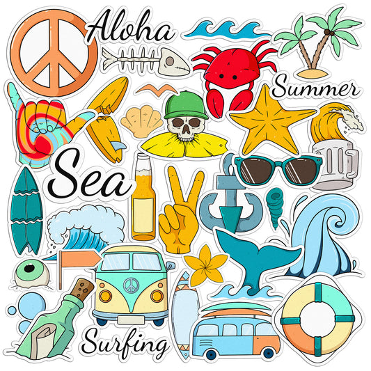 Cavka 36 PCS Sticker Pack for Laptop Hawaiian Vibes