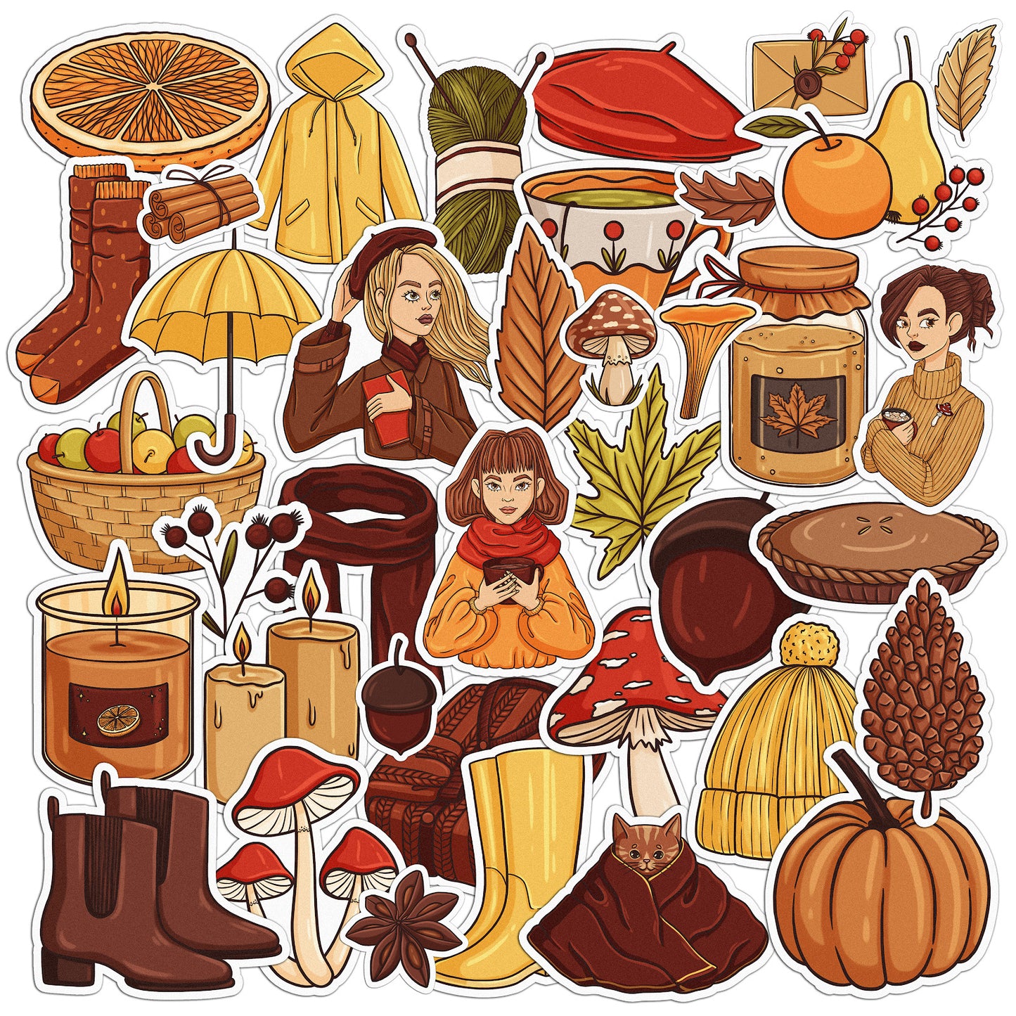 Cavka 38 PCS Sticker Pack for Laptop Cozy Fall