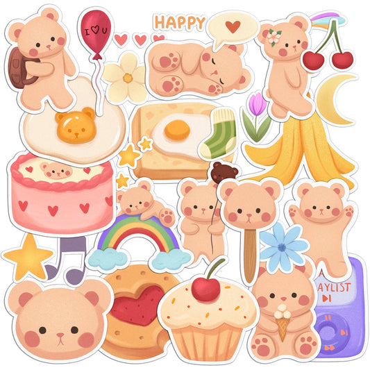 Cavka 30 PCS Sticker Pack for Laptop Kawaii Food