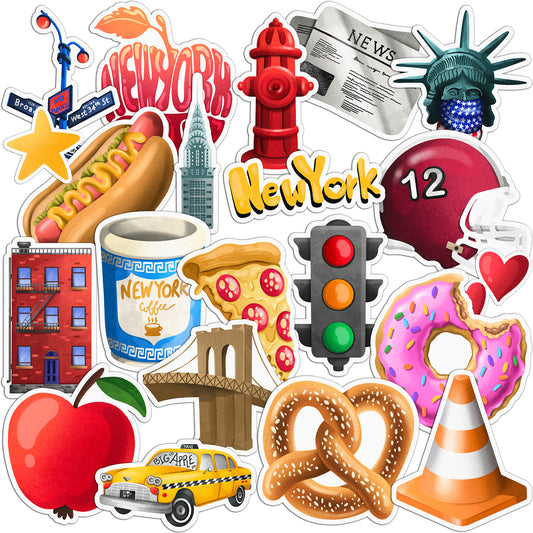 Cavka 21 PCS Sticker Pack for Laptop New York