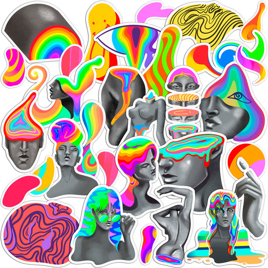 Cavka 31 PCS Sticker Pack for Laptop Rainbow Inside