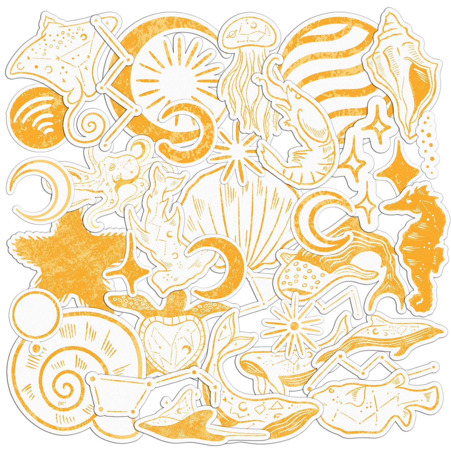 Cavka 36 PCS Sticker Pack for Laptop Sealife Art