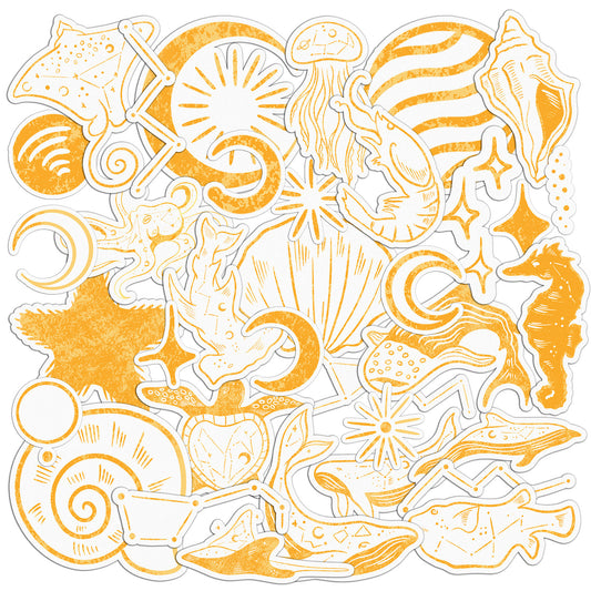 Cavka 36 PCS Sticker Pack for Laptop Sealife Art