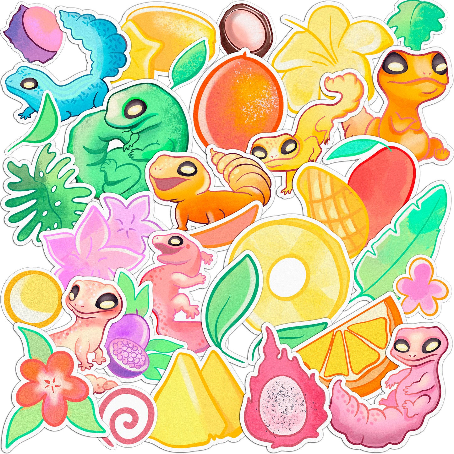 Cavka 31 PCS Sticker Pack for Laptop Kawaii Gecko