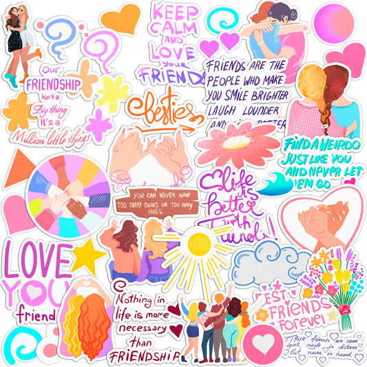 Cavka 39 PCS Sticker Pack for Laptop BFF Love