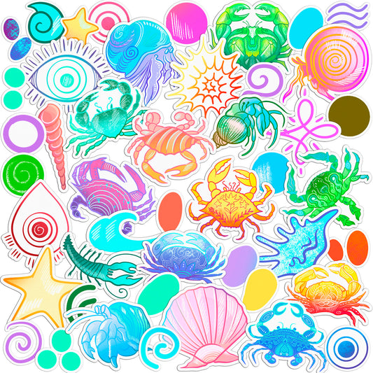Cavka 46 PCS Sticker Pack for Laptop Colorful Crabs