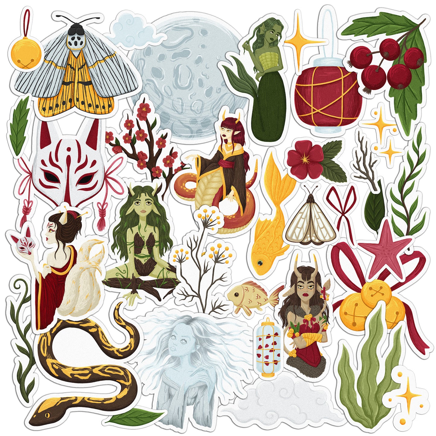 Cavka 36 PCS Sticker Pack for Laptop Folklore