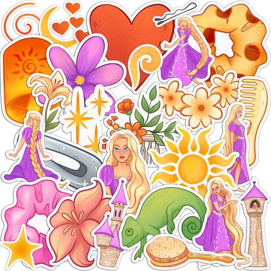 Cavka 28 PCS Sticker Pack for Laptop Rapunzel