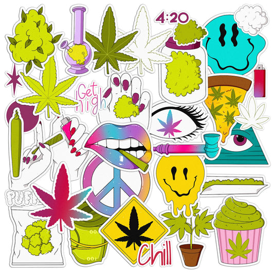 Cavka 35 PCS Sticker Pack for Laptop Stoner Zone