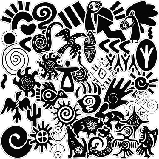 Cavka 43 PCS Sticker Pack for Laptop Tribal Symbols