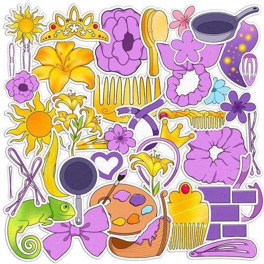 Cavka 39 PCS Sticker Pack for Laptop Rapunzel