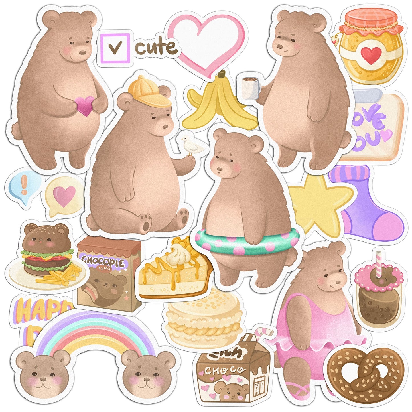 Cavka 23 PCS Sticker Pack for Laptop Summer Baer