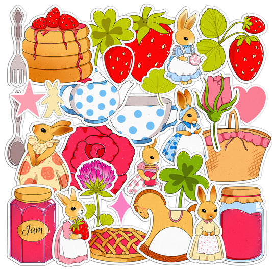 Cavka 29 PCS Sticker Pack for Laptop Sweet Bunny