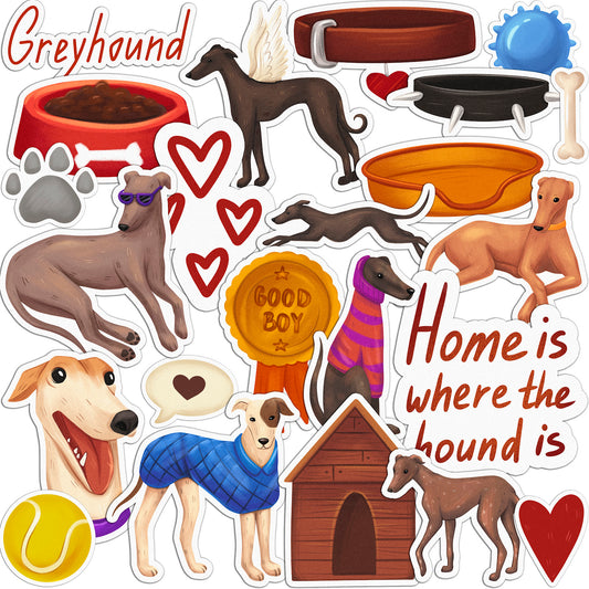 Cavka 24 PCS Sticker Pack for Laptop Greyhound Boy